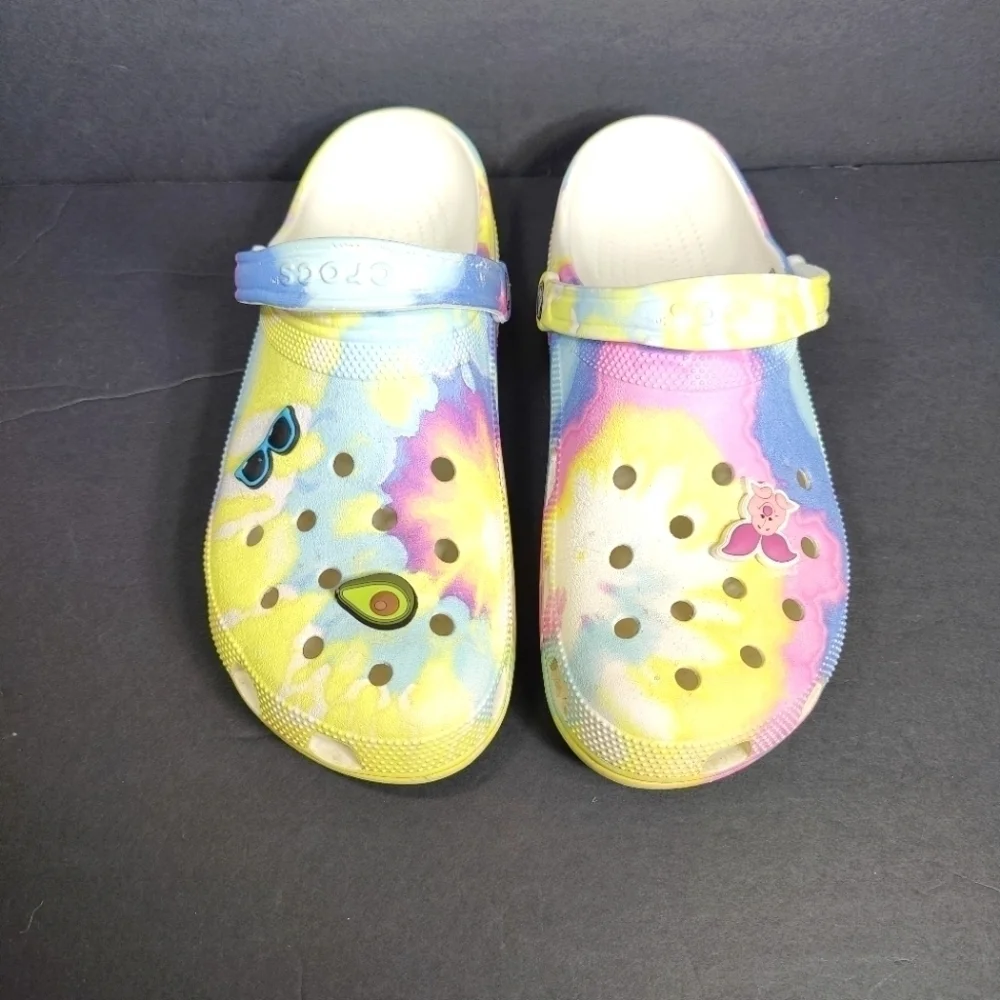 Crocs Classic Multicolor Tie Dye Graphic Clog Men's Sandals Size 12